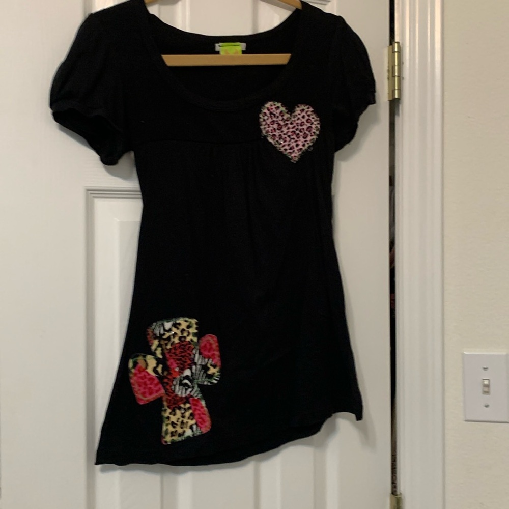 Chunky charms top knitted fabric on bodice cotton